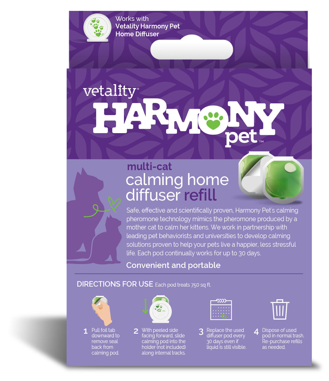 harmony pet calming home diffuser refills for cats 2ct