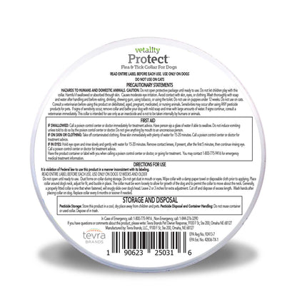 Vetality Protect Flea & Tick Collar Dogs fits neck up to 26" - 12 month protection