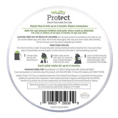 Vetality Protect Flea & Tick Collar for Cats