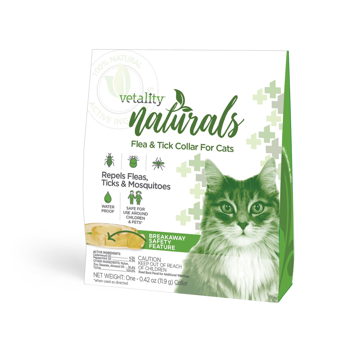 vetality naturals flea & tick collar for cats 4 months