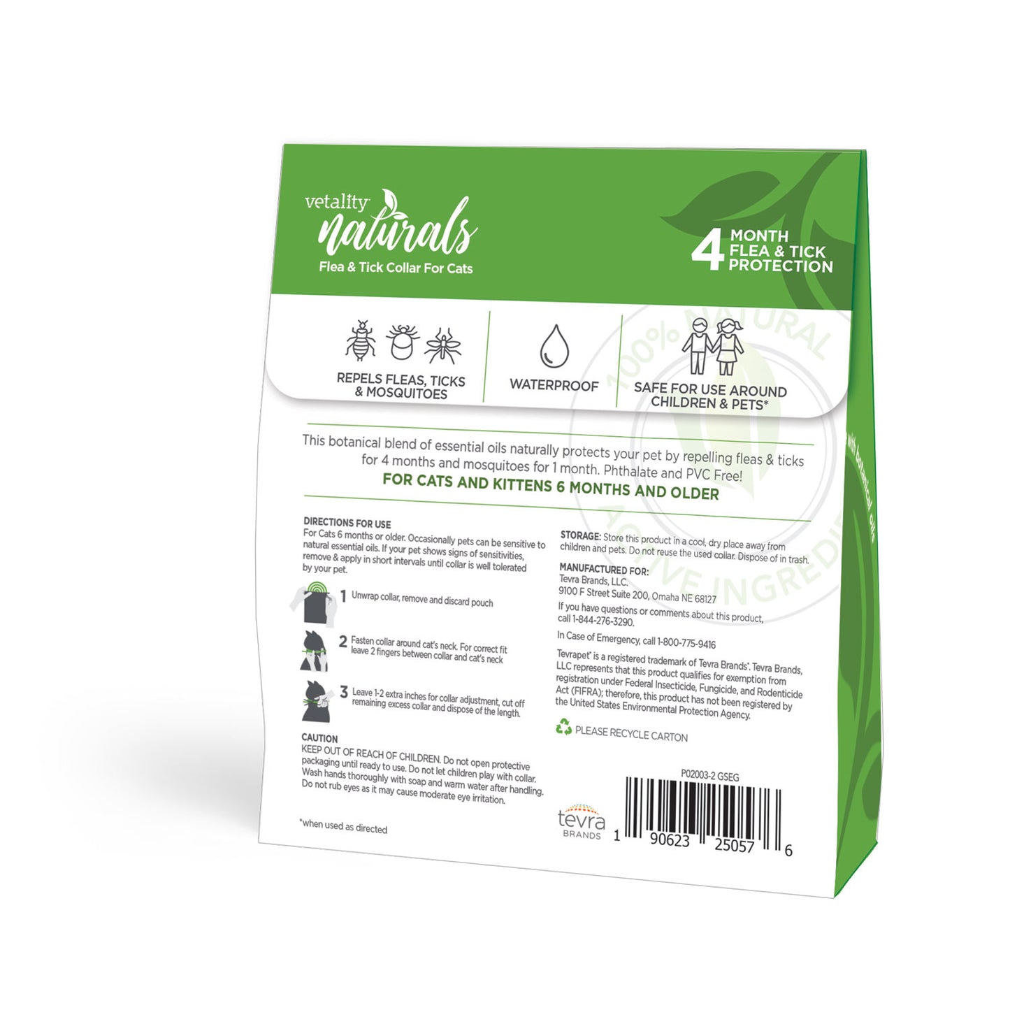 vetality naturals flea & tick collar for cats 4 months