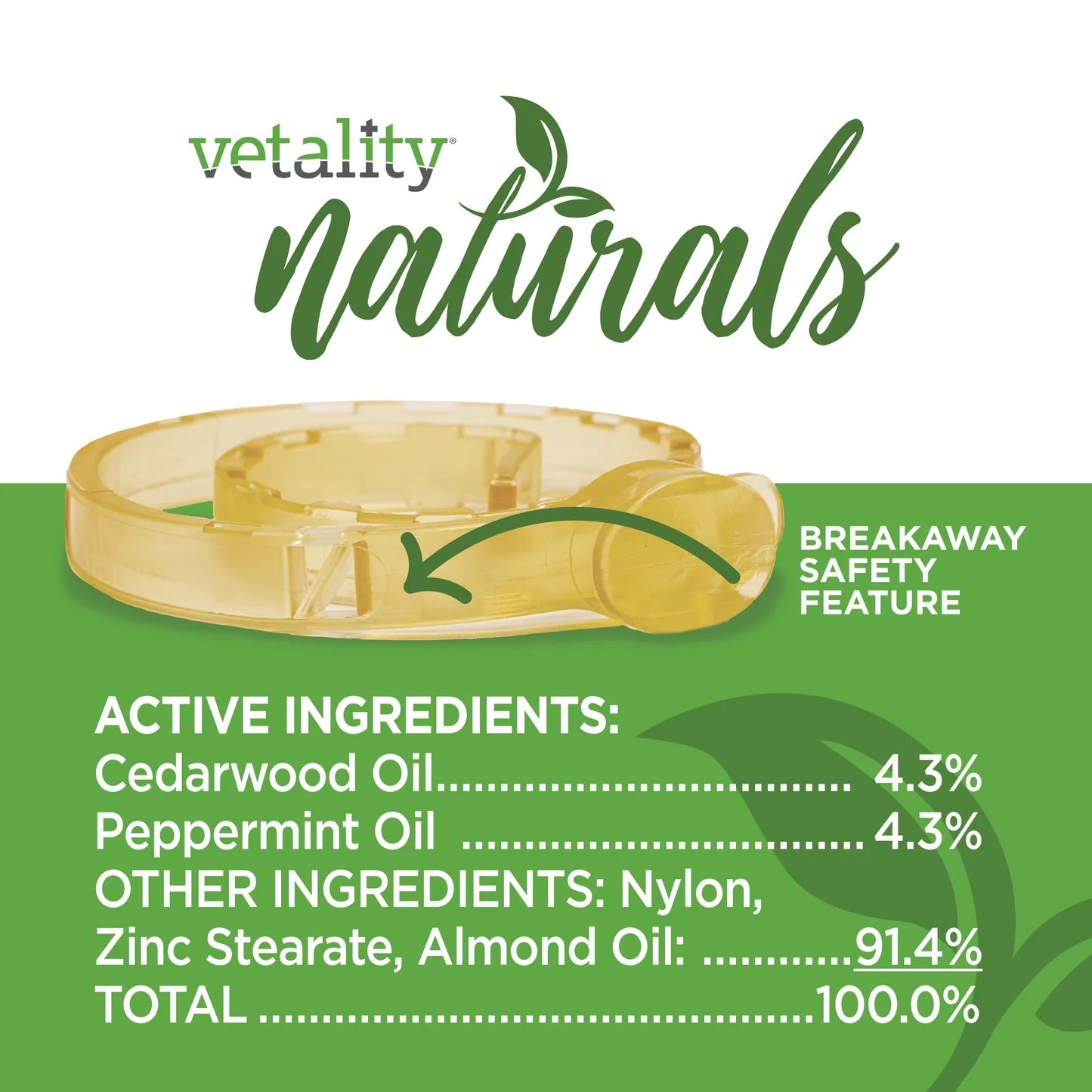 vetality naturals flea & tick collar for cats 4 months