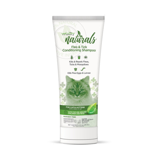 Vetality Naturals Flea & Tick Conditioning Shampoo for Cats