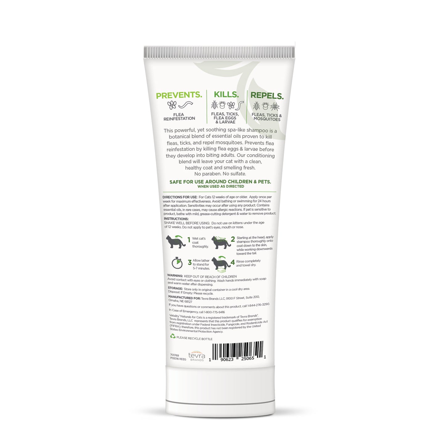vetality naturals flea & tick conditioning shampoo for cats
