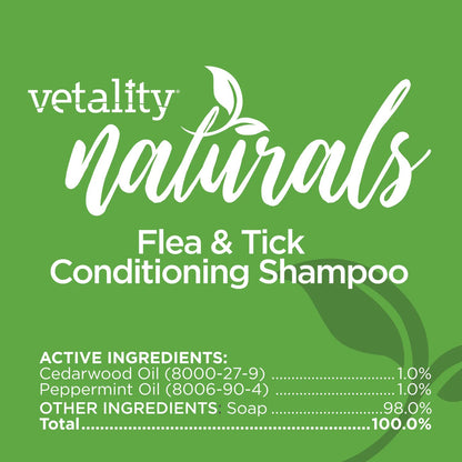 Vetality Naturals Flea & Tick Conditioning Shampoo for Cats