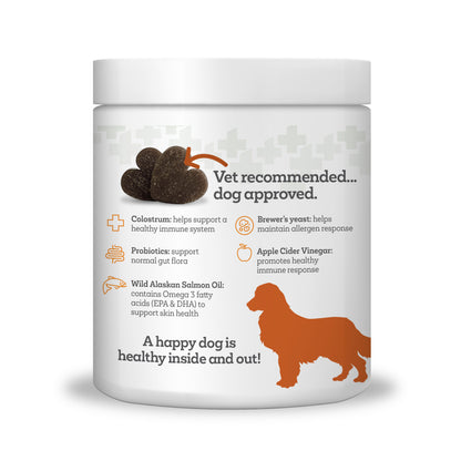 Vetality Aller-Immune Skin & Coat Well Chews for Dogs (in canister)