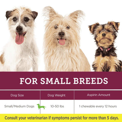 Vetality Canine Aspirin for Small-Med Dogs 10-50 lbs