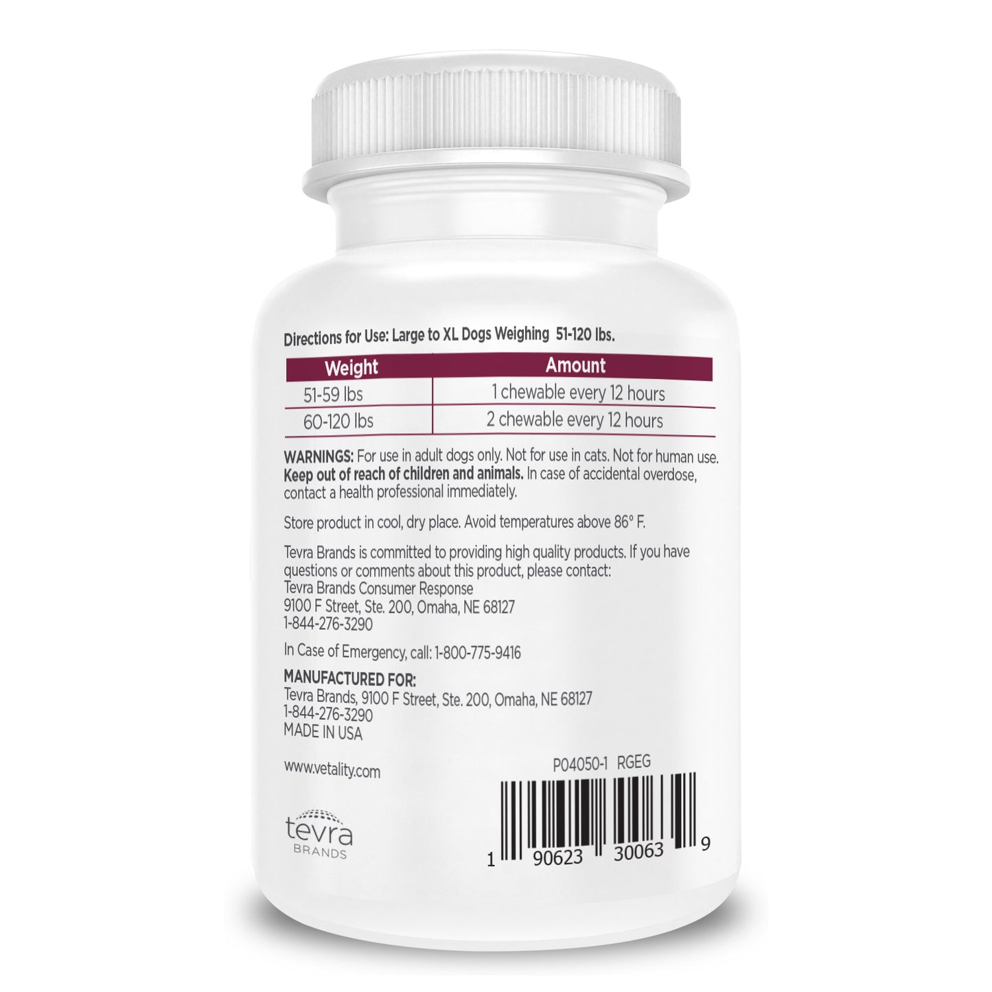 vetality canine aspirin for larger-xl dogs 51-120 lbs