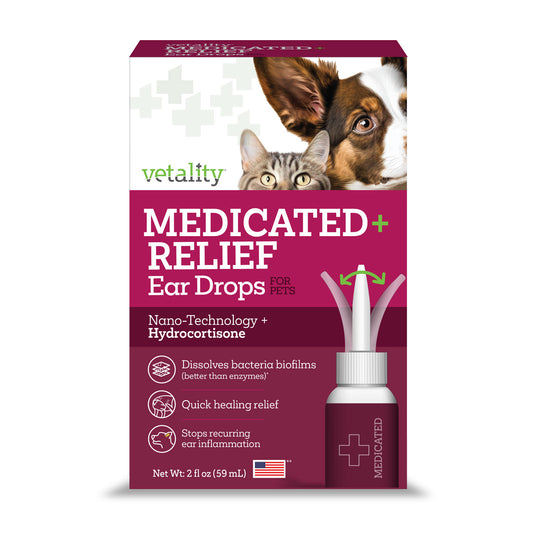 Vetality Medicated Relief Ear Drops for Pets