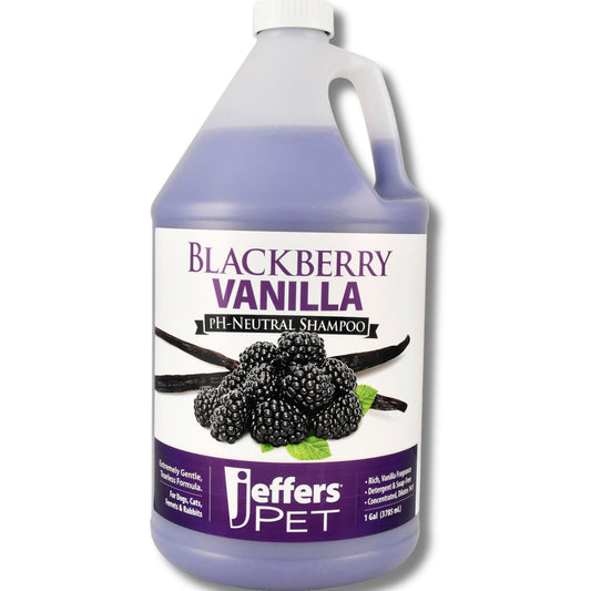Jeffers Pet Blackberry Vanilla pH-Neutral Shampoo, 128 oz - Soap & Detergent Free, Tearless Pet Grooming Shampoo with Aloe Vera, Coconut Extract, Vitamins A D E, Concentrated Formula, Made in USA