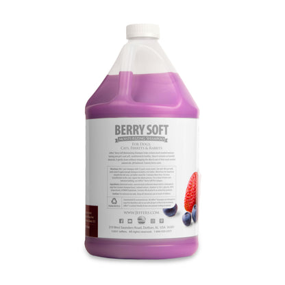 Jeffers Pet Moisturizing Shampoo, Berry Soft Scent 128 oz - Coconut Based, Detergent Free & Soap Free, pH Balanced, with Vitamins A D E, for Dogs Cats Ferrets Rabbits, Made in the USA, Healthy Coat