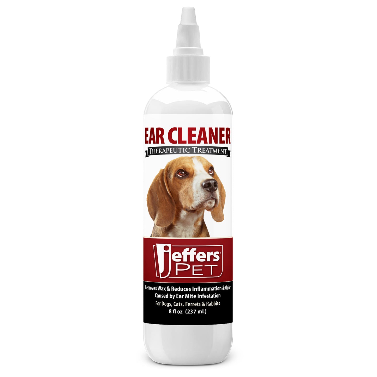 jeffers pet ear cleaning solution for dogs, cats & puppies, 8 oz – aloe vera ear wash for wax & odor removal, itchy ear comfort, routine ear hygiene, home grooming, travel friendly pet care