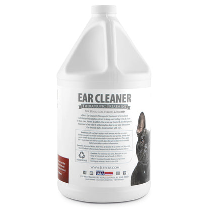 Jeffers Pet Ear Cleaning Solution for Dogs, Cats & Puppies, 128 oz – Aloe Vera Ear Wash for Wax & Odor Removal, Itchy Ear Comfort, Routine Ear Hygiene, Home Grooming, Travel Friendly Pet Care