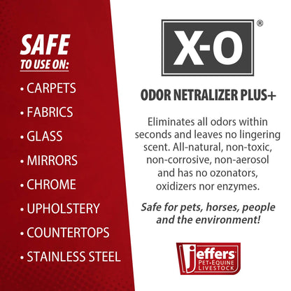 Jeffers X-O Pet Odor Neutralizer Plus & Cleaner Concentrate, 16 oz - Non Enzyme, Multi-Surface Deodorizer with Light Fresh Scent for Dogs, Cats, Horse & People, Urine Odor Remover, Makes 1 Gallon