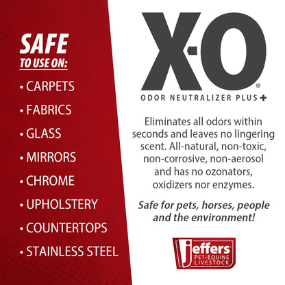 Jeffers X-O Pet Odor Neutralizer Plus & Cleaner Concentrate, 16 oz - Non Enzyme, Multi-Surface Deodorizer with Light Fresh Scent for Dogs, Cats, Horse & People, Urine Odor Remover, Makes 1 Gallon