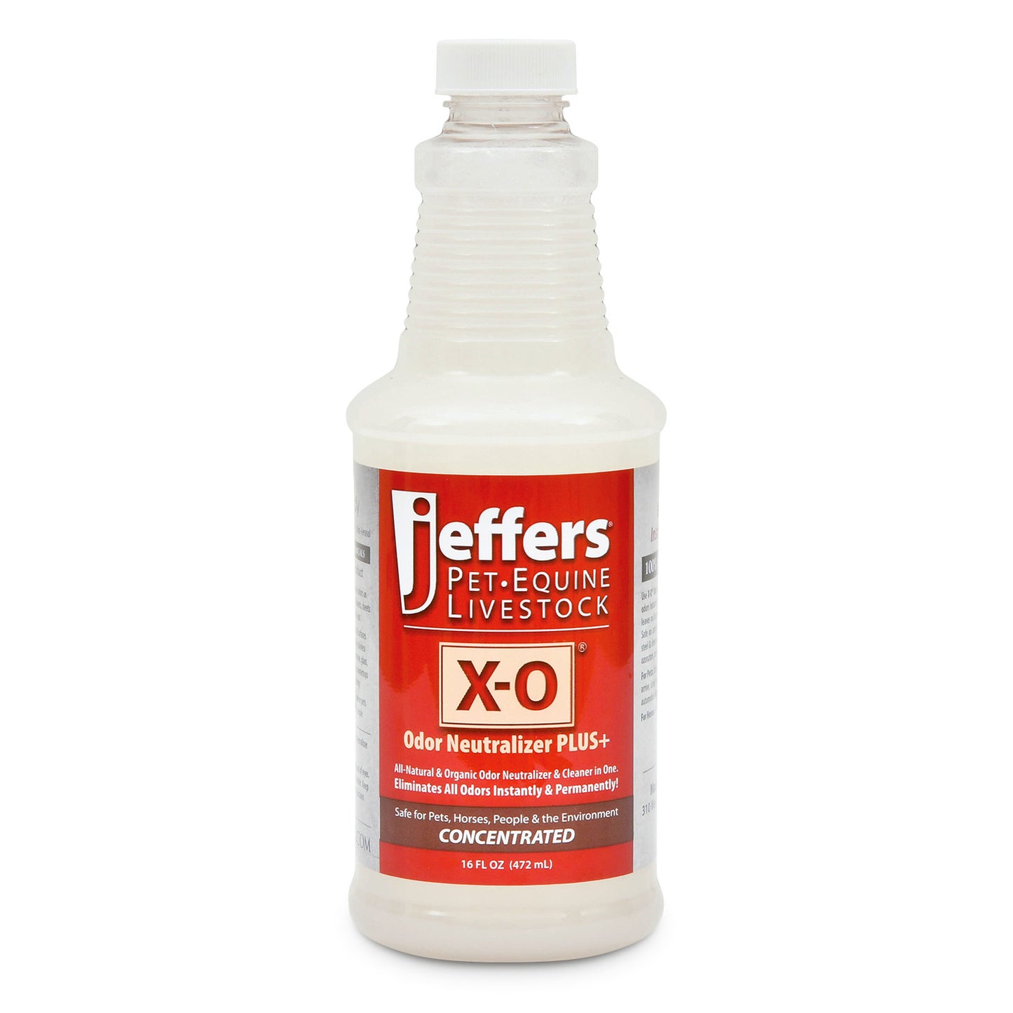 jeffers x-o pet odor neutralizer plus & cleaner concentrate, 16 oz - non enzyme, multi-surface deodorizer with light fresh scent for dogs, cats, horse & people, urine odor remover, makes 1 gallon