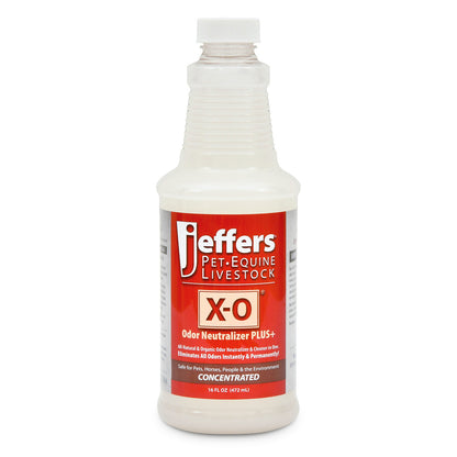 Jeffers X-O Pet Odor Neutralizer Plus & Cleaner Concentrate, 16 oz - Non Enzyme, Multi-Surface Deodorizer with Light Fresh Scent for Dogs, Cats, Horse & People, Urine Odor Remover, Makes 1 Gallon