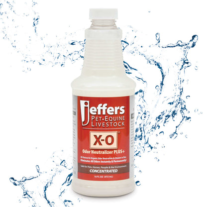Jeffers X-O Pet Odor Neutralizer Plus & Cleaner Concentrate, 16 oz - Non Enzyme, Multi-Surface Deodorizer with Light Fresh Scent for Dogs, Cats, Horse & People, Urine Odor Remover, Makes 1 Gallon