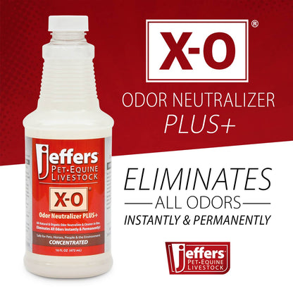Jeffers X-O Pet Odor Neutralizer Plus & Cleaner Concentrate, 16 oz - Non Enzyme, Multi-Surface Deodorizer with Light Fresh Scent for Dogs, Cats, Horse & People, Urine Odor Remover, Makes 1 Gallon