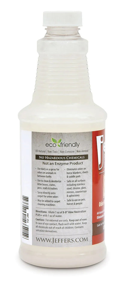 Jeffers X-O Pet Odor Neutralizer Plus & Cleaner Concentrate, 16 oz - Non Enzyme, Multi-Surface Deodorizer with Light Fresh Scent for Dogs, Cats, Horse & People, Urine Odor Remover, Makes 1 Gallon