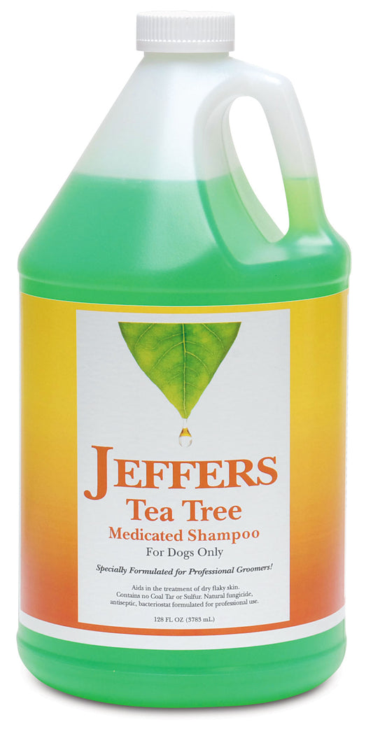 Jeffers Pet Tea Tree (Melaleuca) Dog Shampoo, 128 Oz - Medicated Style Grooming Wash for Dogs, Coconut Based, Soap & Detergent Free, Wintergreen Scent, For Home, Travel & Professional Use