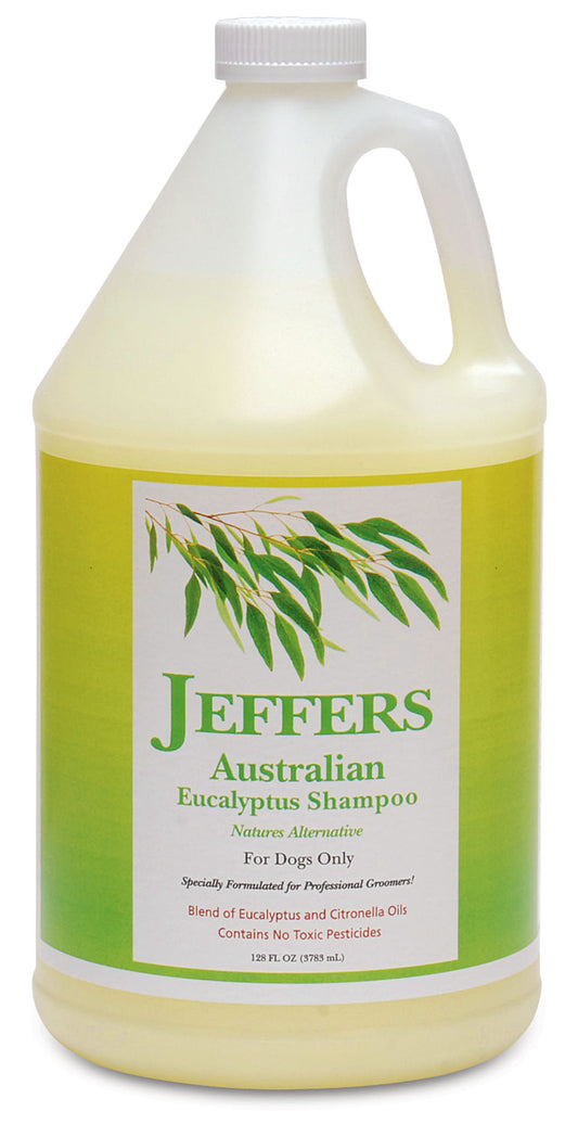 Jeffers Pet Australian Eucalyptus Dog Shampoo, 128 oz - Natural Botanical Grooming Wash with Citronella & Coconut Base, Deodorizing, Soap & Detergent Free, Concentrated, For Dogs & Puppies 6+ Weeks