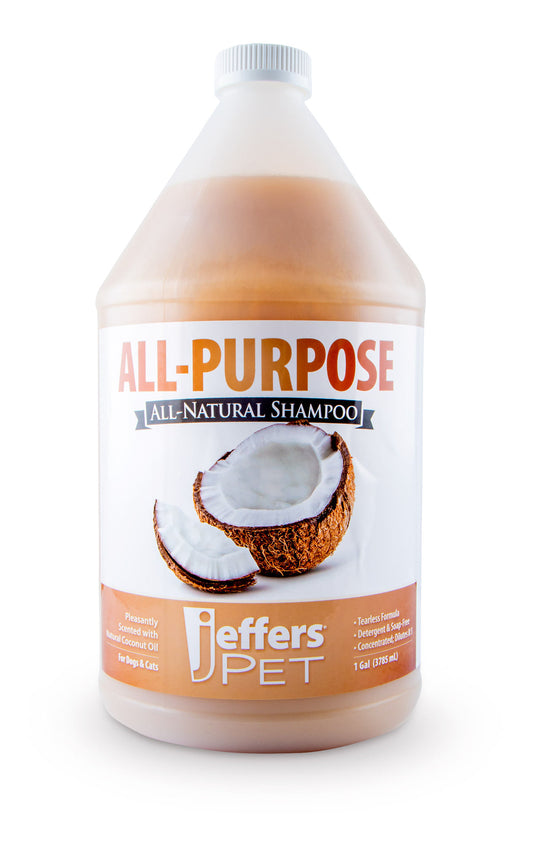 Jeffers Pet All Purpose Coconut Oil Conditioning Dog & Cat Shampoo, 128 oz – Deodorizing Grooming Wash, Coconut Based Soap Free Formula, Aloe Vera & Vitamin E, Concentrated pH Balanced Coat Cleanser