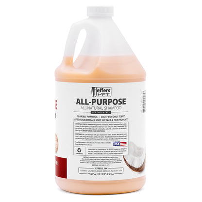 Jeffers Pet All Purpose Coconut Oil Conditioning Dog & Cat Shampoo, 128 oz – Deodorizing Grooming Wash, Coconut Based Soap Free Formula, Aloe Vera & Vitamin E, Concentrated pH Balanced Coat Cleanser