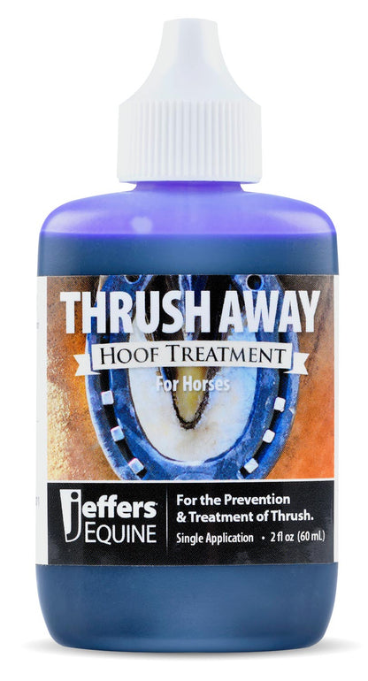 Jeffers Equine Thrush Away 2 oz Iodine Hoof Treatment for Horses – Thrush Care for Frog & White Line, Suitable for Pads, Stable, Ranch & Farm Hoof Maintenance, Wet & Dry Conditions, USA Made