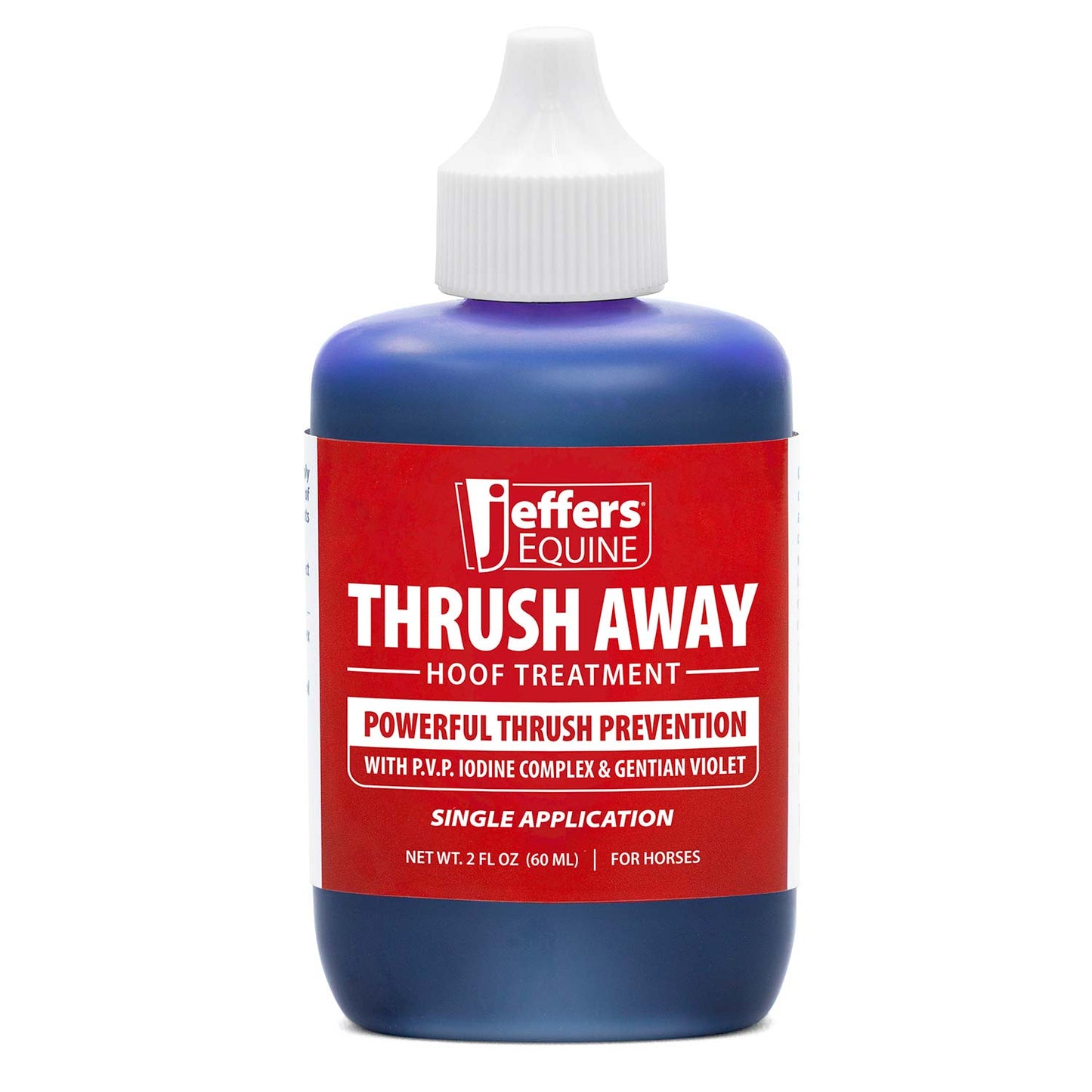 jeffers equine thrush away 2 oz iodine hoof treatment for horses – thrush care for frog & white line, suitable for pads, stable, ranch & farm hoof maintenance, wet & dry conditions, usa made