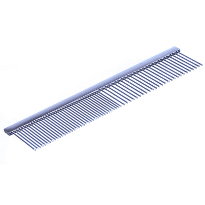 Jeffers Flat Back Pet Grooming Comb – Chrome Plated Steel Comb with Fine & Coarse Teeth for Dogs, Cats, Puppies – Detangling, Deshedding, Dematting Tool for Long or Short Hair - 7.5" L, 1" Teeth