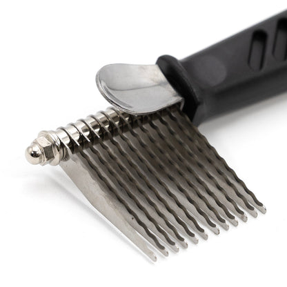 Jeffers Pet Grooming Comb for Detangling Mats and Knots for Dog and Cats – Stainless Steel Comb for Thick or Long Hair – Dematting Tool for Shedding, Undercoat, and Hair Removal - 12 Blade