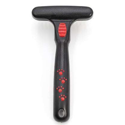 Jeffers Pet Magic Spring Undercoat Rake for Dogs & Cats, Pet Deshedding Brush, Undercoat Hair Removal Rake, Grooming Tool for Detangling, Removing Fur & Mats, Red Black Handle - Single Row 13 Pins