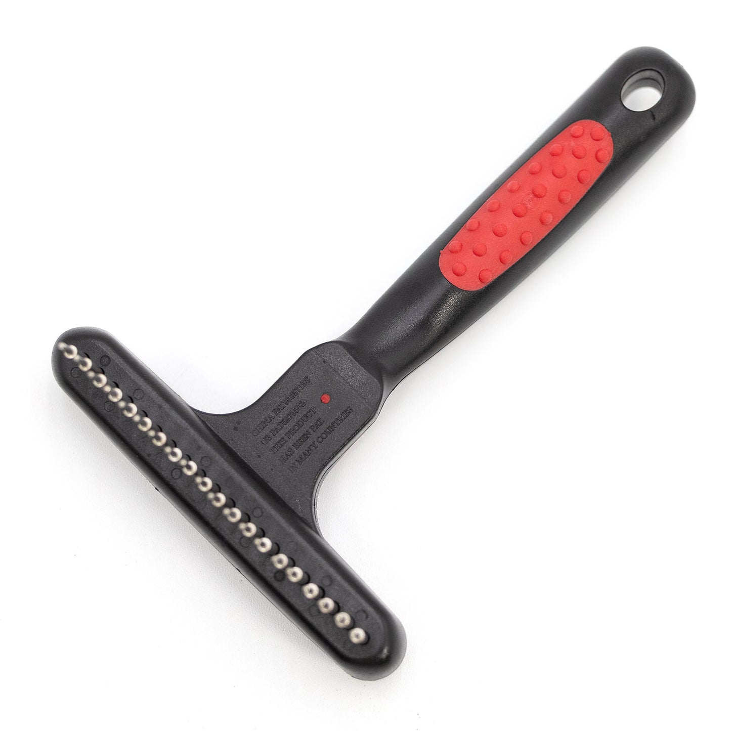 jeffers pet magic spring undercoat rake for dogs & cats, pet deshedding brush, undercoat hair removal rake, grooming tool for detangling, removing fur & mats, red black handle - single row 20 pins