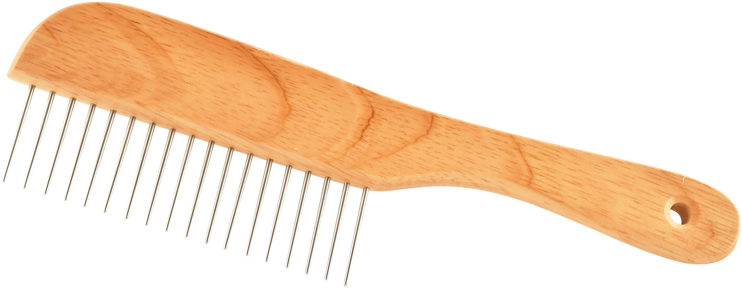 jeffers pet wood handle grooming comb for dogs, cats & puppies – fine tooth detangler for curly, long, or thick hair – professional wooden handle comb for goldendoodle, shih tzu, and poodle coats