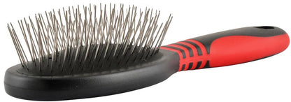 Jeffers Pet Single Sided Pin Brush for Dogs Cats Horses, Patented Pin Pad, Durable Bristles, Detangling Grooming Brush for Medium to Long Hair, Smooth Finish, Tangle Free Coat, Travel Size - Medium