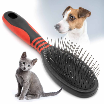 Jeffers Pet Single Sided Pin Brush for Dogs Cats Horses, Patented Pin Pad, Durable Bristles, Detangling Grooming Brush for Medium to Long Hair, Smooth Finish, Tangle Free Coat, Travel Size - Medium