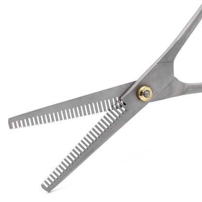 Jeffers Pet Grooming Thinning Shears for Dogs & Cats – 7 Inch Stainless Steel Blending Scissors with 30 Tooth Blade, Adjustable Tension, Finger Rest, Silent Grip – Coat, Fur, Hair Trimming Tool