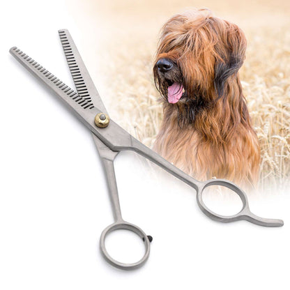 Jeffers Pet Grooming Thinning Shears for Dogs & Cats – 7 Inch Stainless Steel Blending Scissors with 30 Tooth Blade, Adjustable Tension, Finger Rest, Silent Grip – Coat, Fur, Hair Trimming Tool