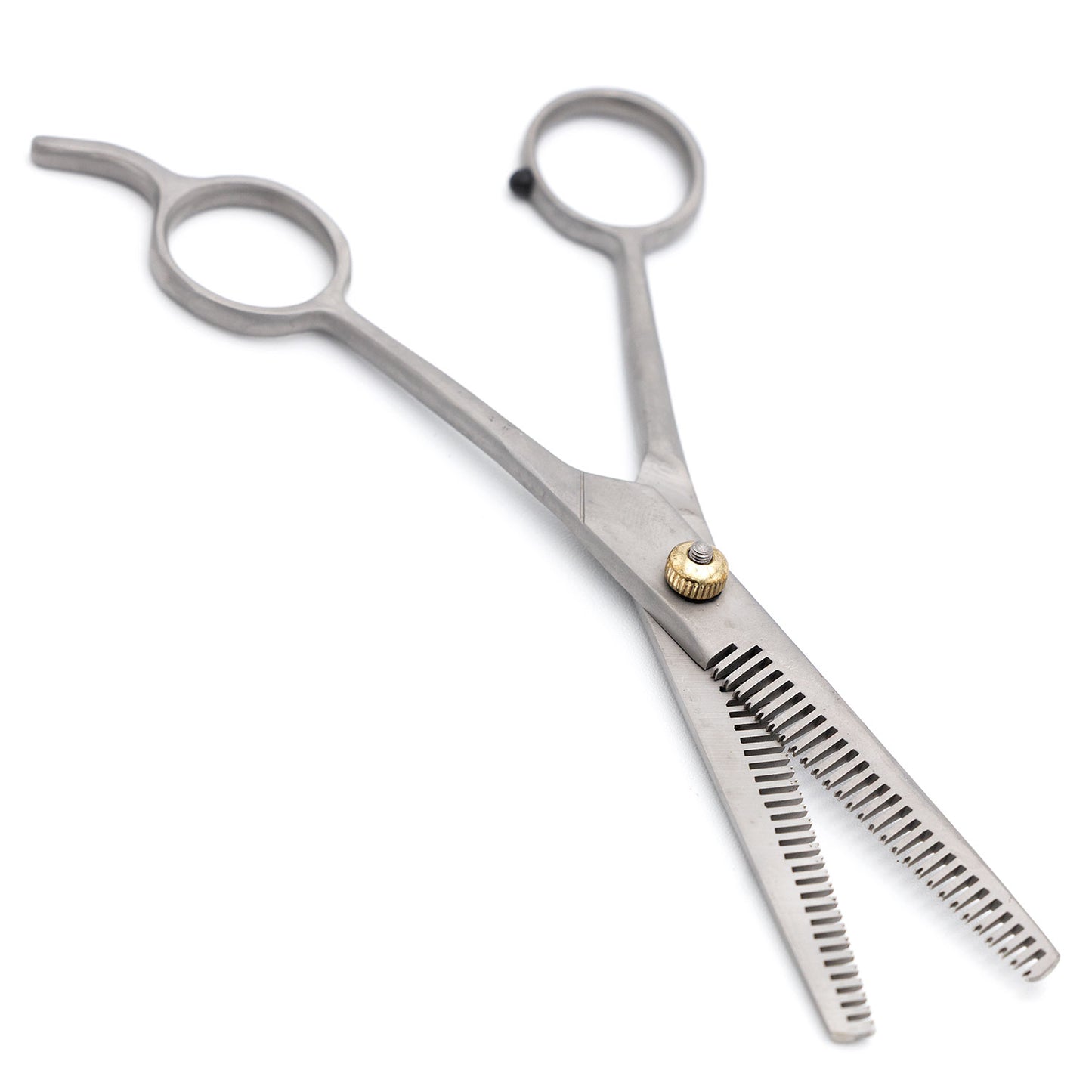 jeffers pet grooming thinning shears for dogs & cats – 7 inch stainless steel blending scissors with 30 tooth blade, adjustable tension, finger rest, silent grip – coat, fur, hair trimming tool