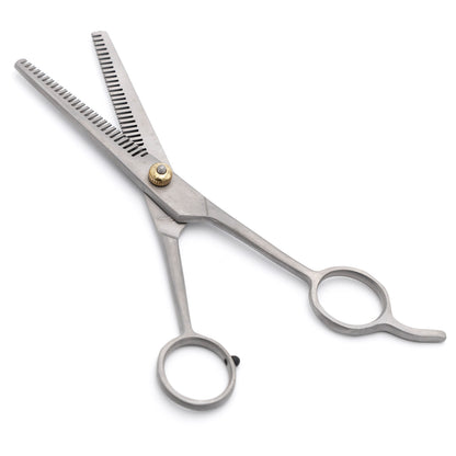 Jeffers Pet Grooming Thinning Shears for Dogs & Cats – 7 Inch Stainless Steel Blending Scissors with 30 Tooth Blade, Adjustable Tension, Finger Rest, Silent Grip – Coat, Fur, Hair Trimming Tool