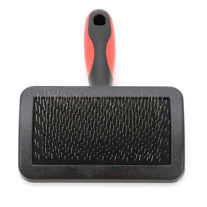 Jeffers Dual Level Pin Universal Slicker Brush for Dogs, Cats & Small Pets - Curved Grooming Brush with Long & Short Pins for Shedding, Detangling, Finishing - Remove Mats & Dead Coat - Medium