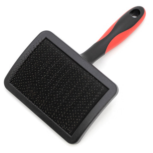 Jeffers Pet Hard Pin Universal Slicker Brush for Dogs, Cats, Horses – Firm Bristles Grooming Tool, Detangling, Tangle Free Coat, Mats, Shedding, Curved Head, Travel Friendly, Easy Storage - Large