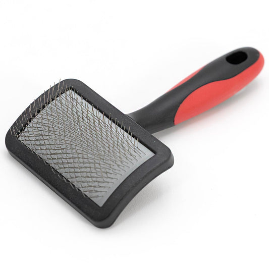 Jeffers Soft Pin Universal Slicker Brush for Dogs & Cats, Grooming Brush for Sensitive Skin, Remove Mats, Loose Fur, & Dead Hair, Tangle Detangler, Safe Grooming Tool - Small 3" x 2"M