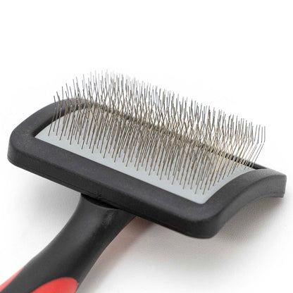 Jeffers Soft Pin Universal Slicker Brush for Dogs & Cats, Grooming Brush for Sensitive Skin, Remove Mats, Loose Fur, & Dead Hair, Tangle Detangler, Safe Grooming Tool - Small 3" x 2"M