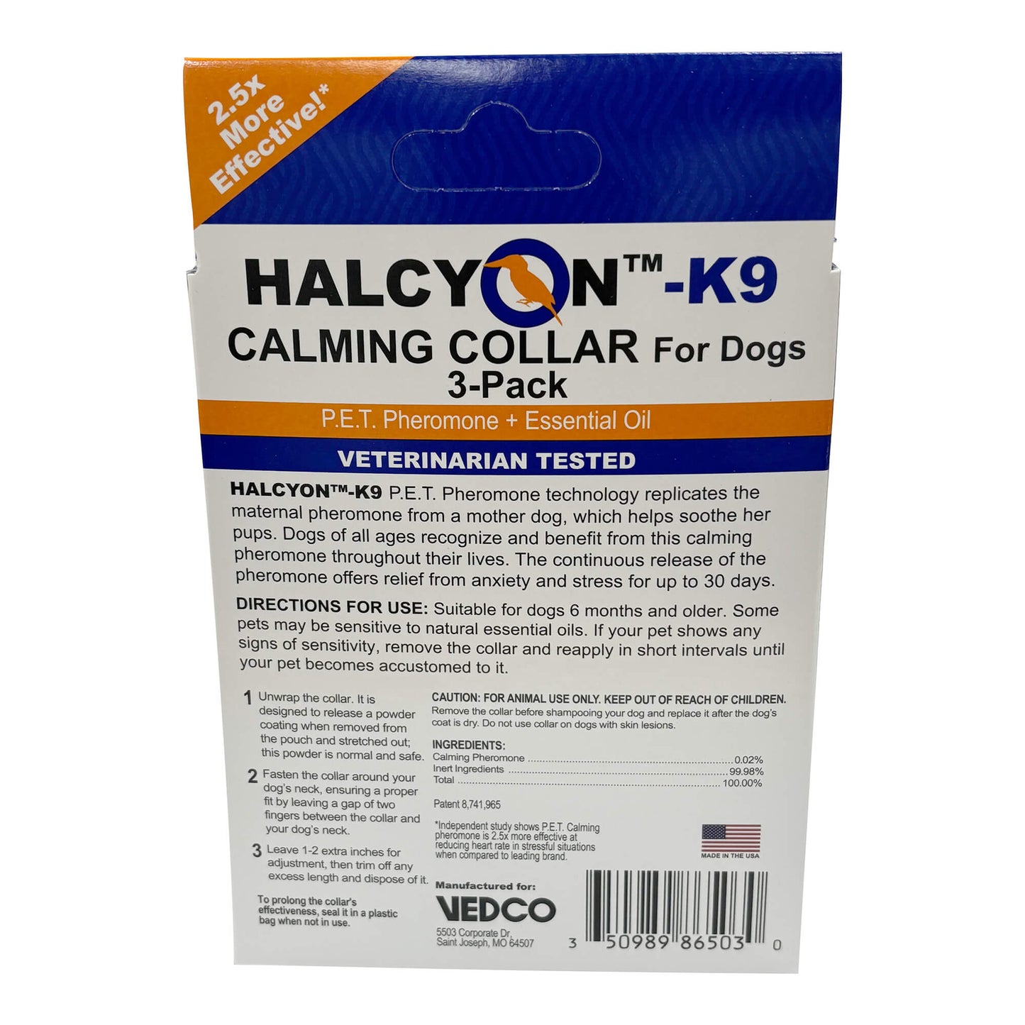 halcyon k9 collar, 3pk