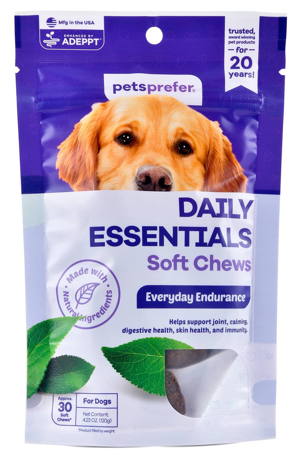 petsprefer daily essentials soft chews w/ adeppt, 30 ct