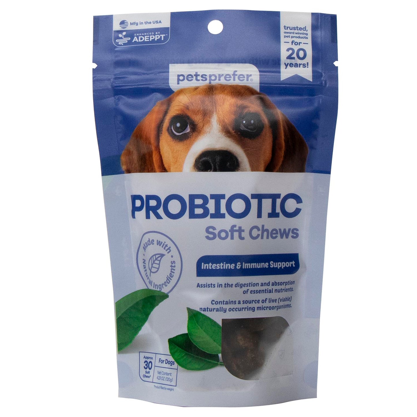 petsprefer probiotic soft chews w/ adeppt, 30 ct