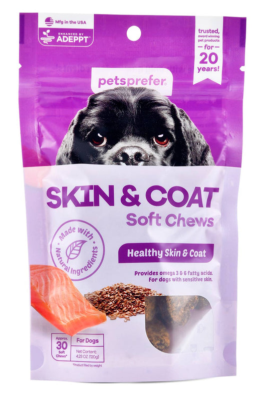 PetsPrefer Skin & Coat Soft Chews w/ ADEPPT, 30 ct
