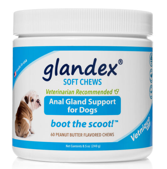 Glandex Soft Chews for Dogs, Peanut Butter, 60 ct